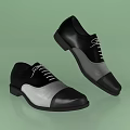 Classic Two Tone Black And Gray Leather Lace Up Formal Shoes For Men