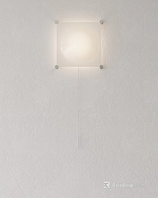 Modern Sleek Wall Light Mounted On White Textured Wall With Soft Glow 3d model