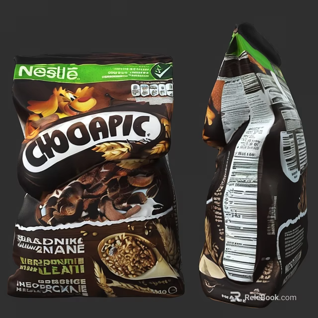 Nestlé Choco Pic Chocolate Flavored Breakfast Cereal with Whole Grain Ingredients 3d model 