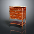 Exquisite Wooden Console Side Cabinet With Carved Details Multiple Drawers And Classic Legs Design