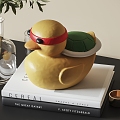 Little Yellow Duck Decoration Ninja Turtles Little Yellow Duck Cartoon Children's Toy Decoration Desk Decoration Decoration 3d model