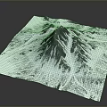 Snowy Mountain Landscape With 3D Terrain Model White Snow Covered Peaks And Black Ridges