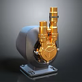 High Quality Industrial Mechanical Pump With Golden Components And Gray Base
