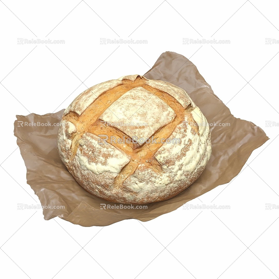 Modern Food Bread 3d model