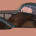 Vintage Black Car With Streamlined Body Design Classic Headlights And Retro Wheels