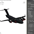 Large Military Transport Aircraft Flying High In Blue Sky With White Clouds