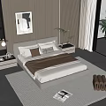 Modern Double Bed 3d model