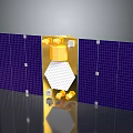 Commercial Equipment Featuring Dual Blue Solar Panels and Central Gold White Components