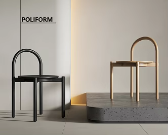 Poliform Modern Single Chair Dining Chair Log Single Chair 3d model