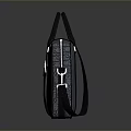 Elegant Patterned Leather Briefcase With Black Shoulder Strap And Top Handles