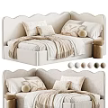 Modern Linen Fabric Sofa Bed With Decorative Pillows And Throw Blanket Multiple Color Options
