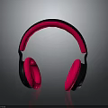 Wireless Over Ear Headphones With Black Frame And Pink Comfortable Ear Cushions