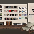 Stylish Vinyl Record Collection Room With Wall Shelves Speakers And Armchair