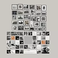 Chic Photo Wall Collage With Mixed Size Frames Black White Photos And Logo Art
