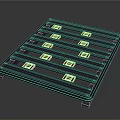Sturdy Black Logistics Pallet With Numbered White Labels And Grid Slots