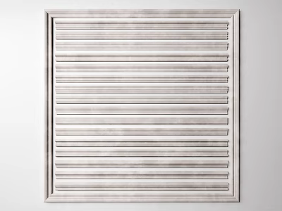 Gypsum Molding Square Panel With Horizontal Lines For Modern Wall Decoration 3d model