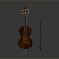 Classical Wooden Violin Instrument With Bow For Musical Performance And Practice