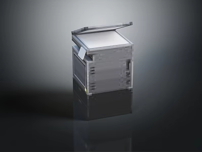 Modern Gray Multifunctional Office Appliance With Open Lid For Efficient Workspace 3d model