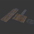 Wooden Scene Construction Components With Platform Planks And Small Strips