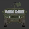 Military Green Camouflage Hummer Utility Vehicle With Roof Turret Equipment Exterior