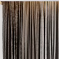 Elegant Color Block Fabric Curtains With White Sheer Panels And Drapery Design