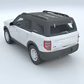 White Ford Bronco SUV Front View With Circular Headlights And Grille Design