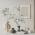 Modern Ornaments Combination Desktop Ornaments Vase Books 3d model