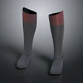 Sleek Gray Knee High Boots with Pink Accents and Ankle Straps for Modern Fashion