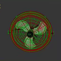 Modern Black Electric Fan With Metal Grille And Rotating Blades For Home Use