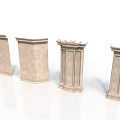 Classical Stone Columns With Various Architectural Styles And Detailed Capital Designs 3d model