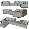 Modern corner sofa multiplayer sofa 3d model