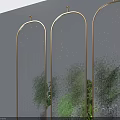 Glass Swing Doors With Metal Frames And Green Plants For Interior Decoration