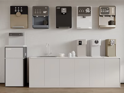 Home Appliances Variety In Modern Kitchen Setup 3d model