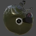 Military Green Aviation Helmet With Reflective Visor Headphones And Safety Straps