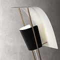 Modern Floor Lamp With White Shade Black Accent And Tripod Metal Stand