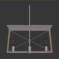 Geometric Metal Frame Structure With Vertical Pole And Support Components
