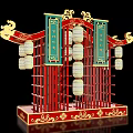 Internet red lantern clock-in meichen outdoor lantern device clock-in scenic spot meichen device clock-in national wind lantern national tide lantern photo clock-in meichen shopping mall device 3d model