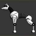 Mechanical Robot Dog With Black And White Design And Articulated Joints