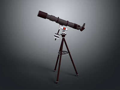 Beautiful Natural Scenery Observed Through Telescope Mounted On Tripod For Clear Viewing Experience 3d model
