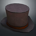Stylish Brown Top Hat Featuring Diamond Pattern And Orange Band For Daily Use