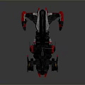 Futuristic Sci Fi Spaceship With Black Red Design And Detailed Engine Wing Structure 3d model