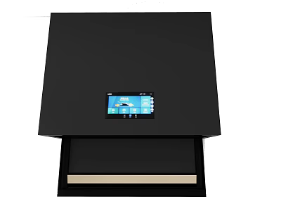 Smart Black Kitchen Appliance With Digital Display And Modern Stylish Design 3d model