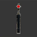 Futuristic Sniper Rifle With Red Dot Scope And Metallic Design Features