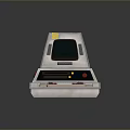 Vintage Retro Computer Console With White Body Screen And Colorful Buttons