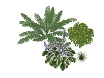 Modern Shrub Super Fine Shrub Combination 3d model