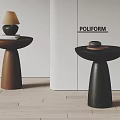 poliform Modern Side Table Solid Wood Side Table Lamp 3d model