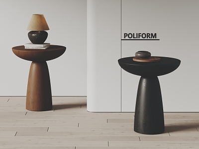 poliform Modern Side Table Solid Wood Side Table Lamp 3d model