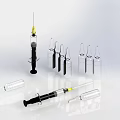 Medical Devices Featuring Syringes And Clear Glass Ampoules For Healthcare Use