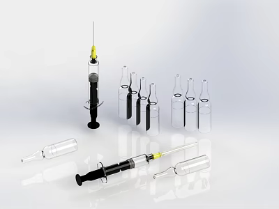 Medical Devices Featuring Syringes And Clear Glass Ampoules For Healthcare Use 3d model Medical Devices Featuring Syringes And Clear Glass Ampoules For Healthcare Use 3d model