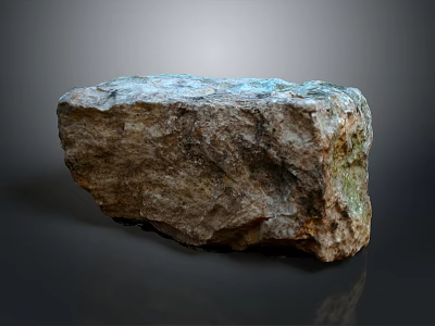 Natural Wood And Stone Material With Rough Textured Raw Stone Block And Natural Texture 3d model